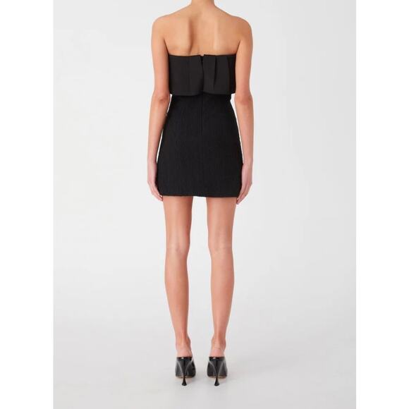 REVOLVE Misha Black Strapless Mini Dress LBD Structured Modern Minimalist XL - Picture 3 of 11